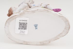 Gruppo galante.<BR>Germania, Rudolstadt (Turingia), Manifattura Ernst Bohne S�hne, primo terzo del XX secolo.  - Asta Maioliche, Porcellane e Vetri - Associazione Nazionale - Case d'Asta italiane