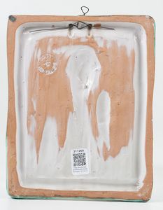 Targa devozionale.<BR>Montelupo, Manifattura Dolfi, XX secolo.  - Asta Maioliche, Porcellane e Vetri - Associazione Nazionale - Case d'Asta italiane