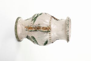 Vaso biansato.<BR>Nove, XIX-XX secolo.  - Asta Maioliche, Porcellane e Vetri - Associazione Nazionale - Case d'Asta italiane