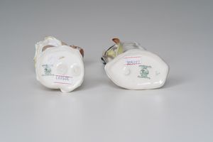 Due figurine, ballerina e airone.<BR>Germania, Manifattura Hutschenreuther, secondo quarto del XX secolo.  - Asta Maioliche, Porcellane e Vetri - Associazione Nazionale - Case d'Asta italiane