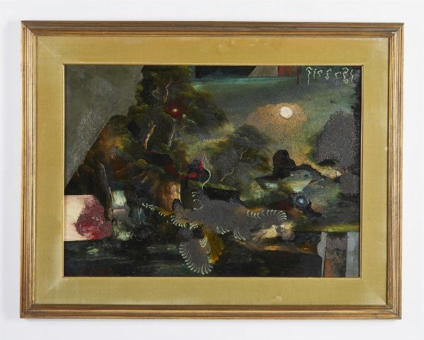 FIESCHI GIANNETTO (1921 - 2010) : ARCADIA NEL CUORE O: OCCASIONE FUGGEVOLE  - Asta Asta 499 | ARTE MODERNA E CONTEMPORANEA Virtuale - Associazione Nazionale - Case d'Asta italiane