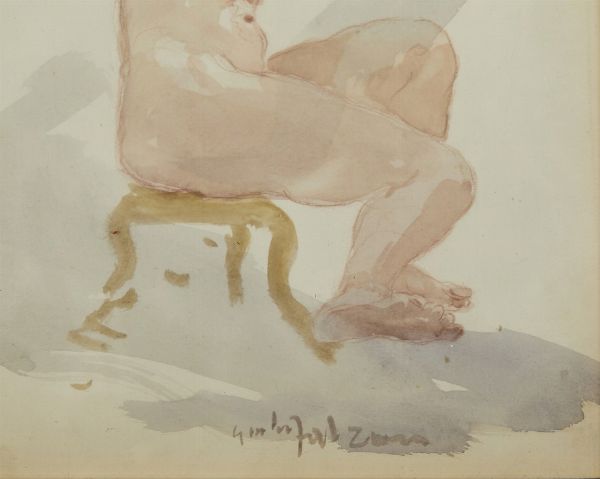 FALZONI GIULIO (1900 - 1978) : DOPO IL BAGNO, (1953)  - Asta Asta 499 | ARTE MODERNA E CONTEMPORANEA Virtuale - Associazione Nazionale - Case d'Asta italiane