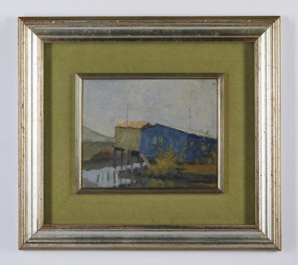 MORANDI RENZO (1914 - 2008) : CAPANNO DA PESCA  - Asta Asta 499 | ARTE MODERNA E CONTEMPORANEA Virtuale - Associazione Nazionale - Case d'Asta italiane