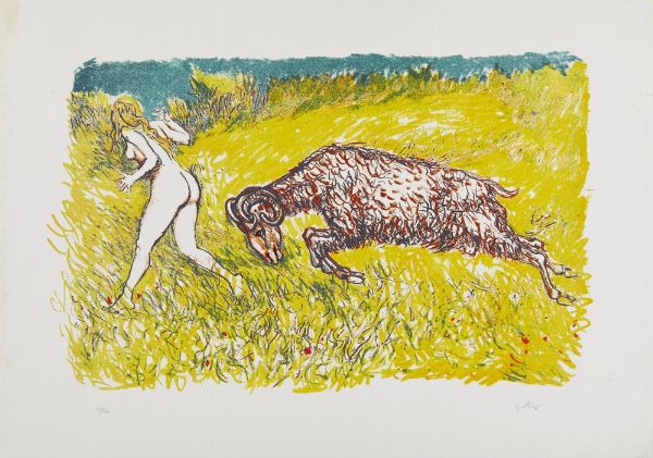 GUTTUSO RENATO (1912 - 1987) : SEGNI ZODIACALI: ARIETE  - Asta Asta 499 | ARTE MODERNA E CONTEMPORANEA Virtuale - Associazione Nazionale - Case d'Asta italiane