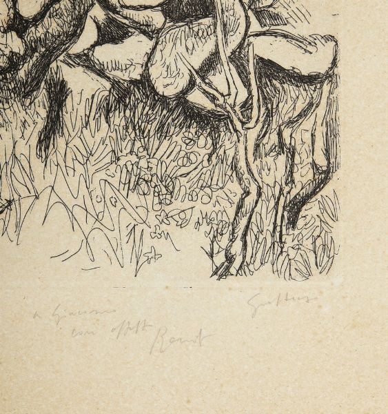 GUTTUSO RENATO (1912 - 1987) : SENZA TITOLO  - Asta Asta 499 | ARTE MODERNA E CONTEMPORANEA Virtuale - Associazione Nazionale - Case d'Asta italiane