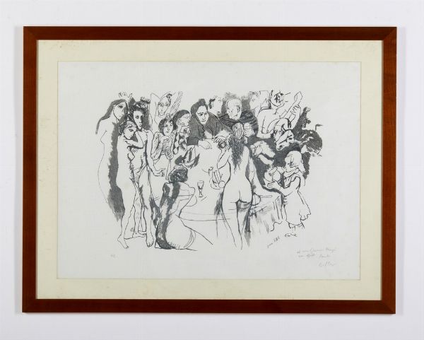 GUTTUSO RENATO (1912 - 1987) : SENZA TITOLO  - Asta Asta 499 | ARTE MODERNA E CONTEMPORANEA Virtuale - Associazione Nazionale - Case d'Asta italiane