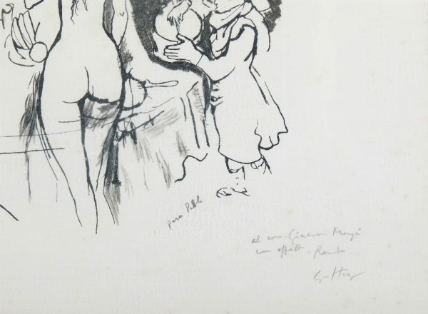 GUTTUSO RENATO (1912 - 1987) : SENZA TITOLO  - Asta Asta 499 | ARTE MODERNA E CONTEMPORANEA Virtuale - Associazione Nazionale - Case d'Asta italiane