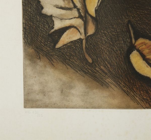GUTTUSO RENATO (1912 - 1987) : FOGLIE  - Asta Asta 499 | ARTE MODERNA E CONTEMPORANEA Virtuale - Associazione Nazionale - Case d'Asta italiane