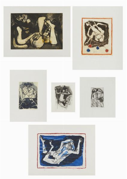 MINGUZZI LUCIANO (1911 - 2004) : LOTTO COMPOSTO DA N.6 FOGLI  - Asta Asta 499 | ARTE MODERNA E CONTEMPORANEA Virtuale - Associazione Nazionale - Case d'Asta italiane