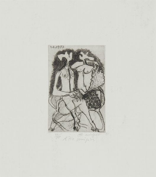 MINGUZZI LUCIANO (1911 - 2004) : LOTTO COMPOSTO DA N.6 FOGLI  - Asta Asta 499 | ARTE MODERNA E CONTEMPORANEA Virtuale - Associazione Nazionale - Case d'Asta italiane