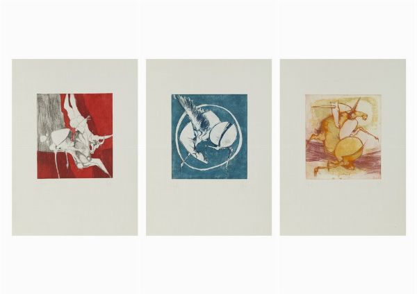 ARNOLDI NAG (n. 1928) : CARTELLA COMPOSTA DA N.3 FOGLI: I CAVALLI DI ACHILLE  - Asta Asta 499 | ARTE MODERNA E CONTEMPORANEA Virtuale - Associazione Nazionale - Case d'Asta italiane