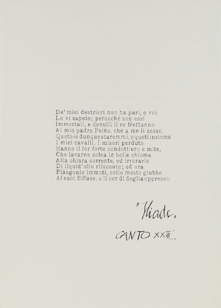 ARNOLDI NAG (n. 1928) : CARTELLA COMPOSTA DA N.3 FOGLI: I CAVALLI DI ACHILLE  - Asta Asta 499 | ARTE MODERNA E CONTEMPORANEA Virtuale - Associazione Nazionale - Case d'Asta italiane