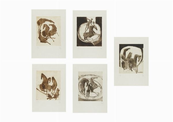 ARNOLDI NAG (n. 1928) : CARTELLA COMPOSTA DA N.5 FOGLI: HORSES  - Asta Asta 499 | ARTE MODERNA E CONTEMPORANEA Virtuale - Associazione Nazionale - Case d'Asta italiane