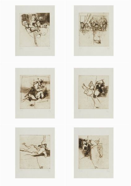 ARNOLDI NAG (n. 1928) : CARTELLA COMPOSTA DA N.7 FOGLI: OMAGGIO A PAOLO UCCELLO  - Asta Asta 499 | ARTE MODERNA E CONTEMPORANEA Virtuale - Associazione Nazionale - Case d'Asta italiane