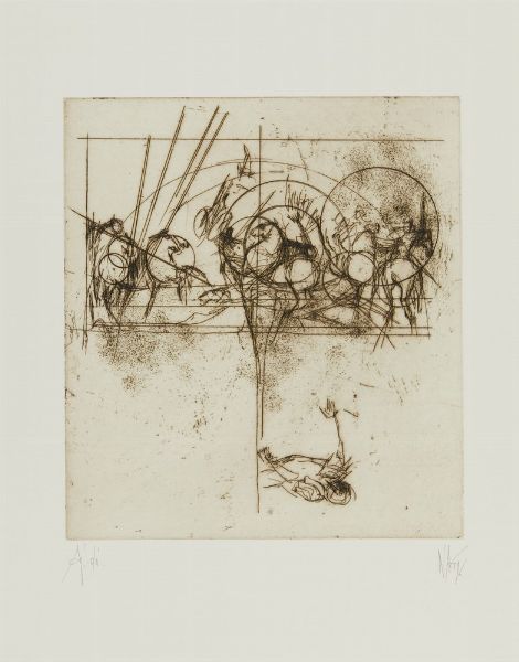 ARNOLDI NAG (n. 1928) : CARTELLA COMPOSTA DA N.7 FOGLI: OMAGGIO A PAOLO UCCELLO  - Asta Asta 499 | ARTE MODERNA E CONTEMPORANEA Virtuale - Associazione Nazionale - Case d'Asta italiane