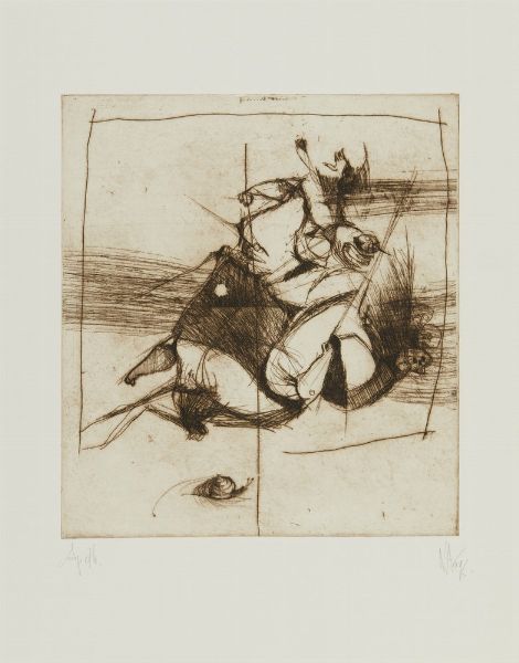 ARNOLDI NAG (n. 1928) : CARTELLA COMPOSTA DA N.7 FOGLI: OMAGGIO A PAOLO UCCELLO  - Asta Asta 499 | ARTE MODERNA E CONTEMPORANEA Virtuale - Associazione Nazionale - Case d'Asta italiane