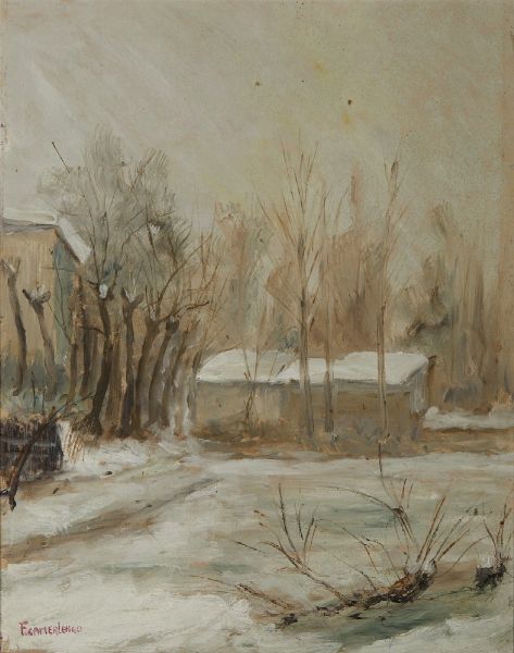 CAMERLENGO FIORE (1921 - 1985) : NEVICATA ALLA BORNATA BRESCIA  - Asta Asta 499 | ARTE MODERNA E CONTEMPORANEA Virtuale - Associazione Nazionale - Case d'Asta italiane