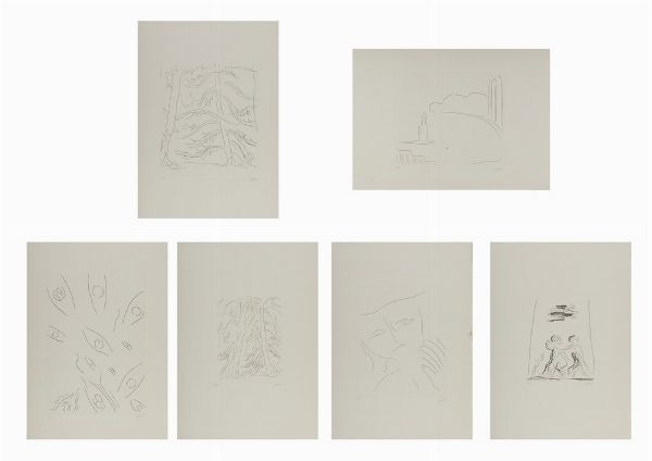 GUIDI VIRGILIO (1891 - 1984) : CARTELLA : DUE POESIE, SEI INCISIONI ALL'ACQUAFORTE  - Asta Asta 499 | ARTE MODERNA E CONTEMPORANEA Virtuale - Associazione Nazionale - Case d'Asta italiane