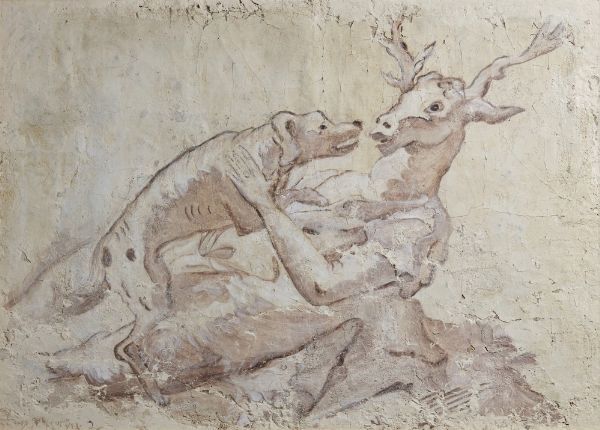 AUTORE NON IDENTIFICATO : ALCE E CANE  - Asta Asta 499 | ARTE MODERNA E CONTEMPORANEA Virtuale - Associazione Nazionale - Case d'Asta italiane