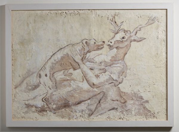 AUTORE NON IDENTIFICATO : ALCE E CANE  - Asta Asta 499 | ARTE MODERNA E CONTEMPORANEA Virtuale - Associazione Nazionale - Case d'Asta italiane