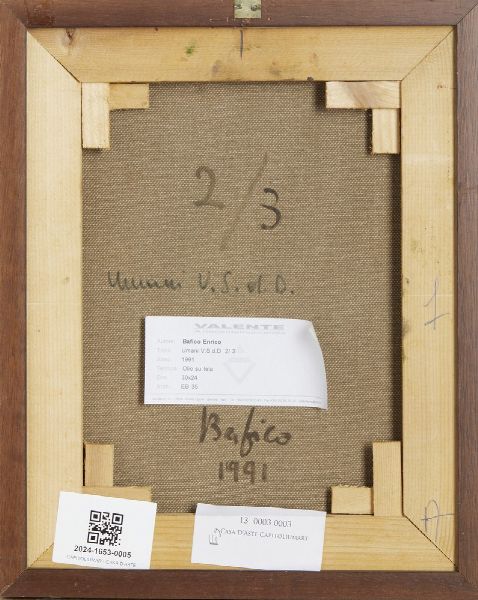 BAFICO ENRICO (n. 1943) : UMANI V.S.D.D. 2/3  - Asta Asta 499 | ARTE MODERNA E CONTEMPORANEA Virtuale - Associazione Nazionale - Case d'Asta italiane