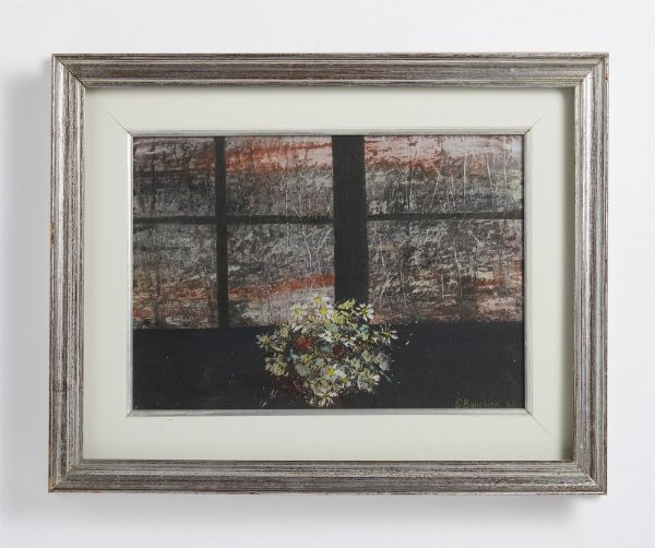 BANCHIERI GIUSEPPE (1927 - 1994) : FIORI E FINESTRA  - Asta Asta 499 | ARTE MODERNA E CONTEMPORANEA Virtuale - Associazione Nazionale - Case d'Asta italiane