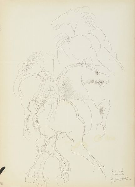 MURER AUGUST (1922 - 1985) : STUDIO DI CAVALLI  - Asta Asta 499 | ARTE MODERNA E CONTEMPORANEA Virtuale - Associazione Nazionale - Case d'Asta italiane