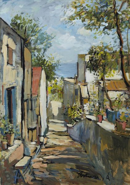 ASTURI ANTONIO (1904 - 1986) : PAESAGGIO DI POSITANO  - Asta Asta 499 | ARTE MODERNA E CONTEMPORANEA Virtuale - Associazione Nazionale - Case d'Asta italiane