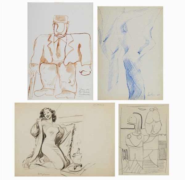 ARTISTI VARI : LOTTO COMPOSTO DA n.4 FOGLI  - Asta Asta 499 | ARTE MODERNA E CONTEMPORANEA Virtuale - Associazione Nazionale - Case d'Asta italiane