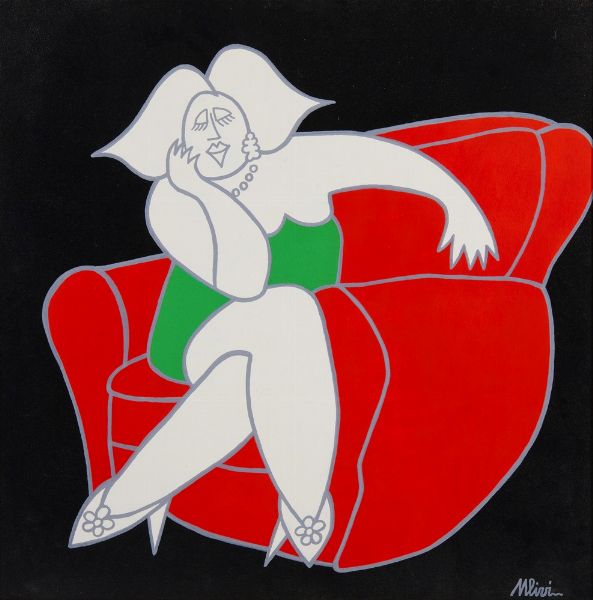 ULIVI SERGIO  (n. 1955) : LA SOGNATRICE  - Asta Asta 499 | ARTE MODERNA E CONTEMPORANEA Virtuale - Associazione Nazionale - Case d'Asta italiane