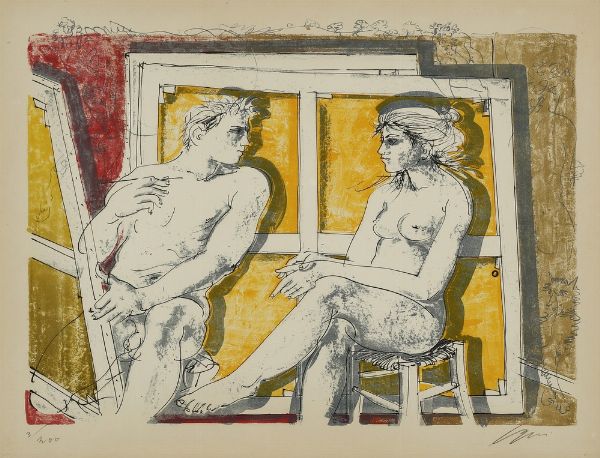 ERNI HANS (1909 - 2015) : LE PEINTRE ET SON MODELE  - Asta Asta 499 | ARTE MODERNA E CONTEMPORANEA Virtuale - Associazione Nazionale - Case d'Asta italiane