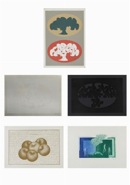 AUTORI VARI : LOTTO COMPOSTO DA N.5 FOGLI: SENZA TITOLO  - Asta Asta 499 | ARTE MODERNA E CONTEMPORANEA Virtuale - Associazione Nazionale - Case d'Asta italiane