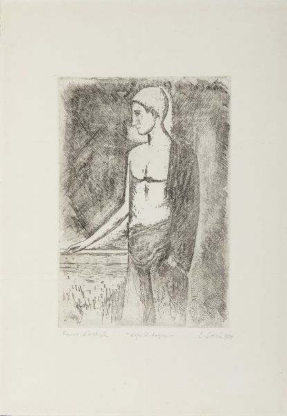 CARRA' CARLO (1881 - 1966) : DOPO IL BAGNO  - Asta Asta 499 | ARTE MODERNA E CONTEMPORANEA Virtuale - Associazione Nazionale - Case d'Asta italiane