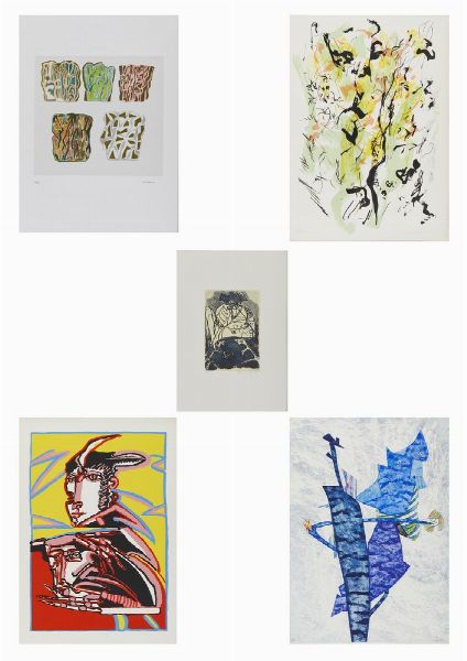AUTORI VARI : LOTTO COMPOSTO DA N.5 FOGLI: SENZA TITOLO  - Asta Asta 499 | ARTE MODERNA E CONTEMPORANEA Virtuale - Associazione Nazionale - Case d'Asta italiane