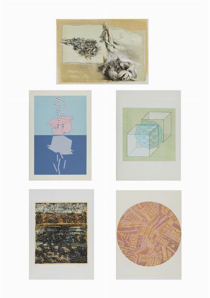 AUTORI VARI : LOTTO COMPOSTO DA N. 6 OPERE: SENZA TITOLO  - Asta Asta 499 | ARTE MODERNA E CONTEMPORANEA Virtuale - Associazione Nazionale - Case d'Asta italiane