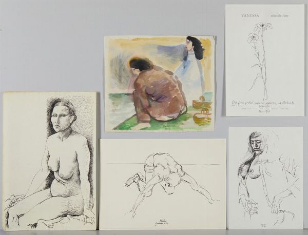 MUCCHI GABRIELE (1899 - 2002) : LOTTO COMPOSTO DA N.5 OPERE  - Asta Asta 499 | ARTE MODERNA E CONTEMPORANEA Virtuale - Associazione Nazionale - Case d'Asta italiane