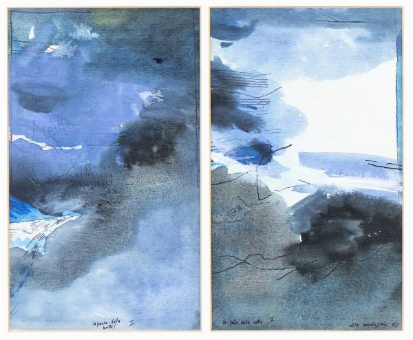 MONTESSORI ELISA  (n. 1931) : DITTICO: LA PORTA DELLA NOTTE I, LA PORTA DELLA NOTTE II  - Asta Asta 499 | ARTE MODERNA E CONTEMPORANEA Virtuale - Associazione Nazionale - Case d'Asta italiane