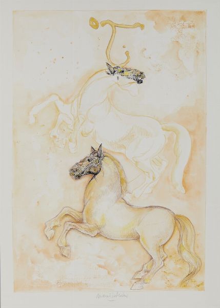 TEDESCHI NANI  (n. 1938) : I CAVALLI VERDI  - Asta Asta 499 | ARTE MODERNA E CONTEMPORANEA Virtuale - Associazione Nazionale - Case d'Asta italiane