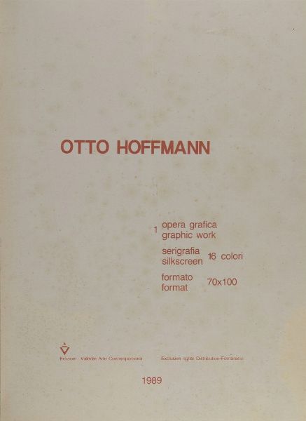 HOFFMANN OTTO  (1907 - 1996) : CARTELLA COMPOSTA DA N.1 FOGLIO  - Asta Asta 499 | ARTE MODERNA E CONTEMPORANEA Virtuale - Associazione Nazionale - Case d'Asta italiane