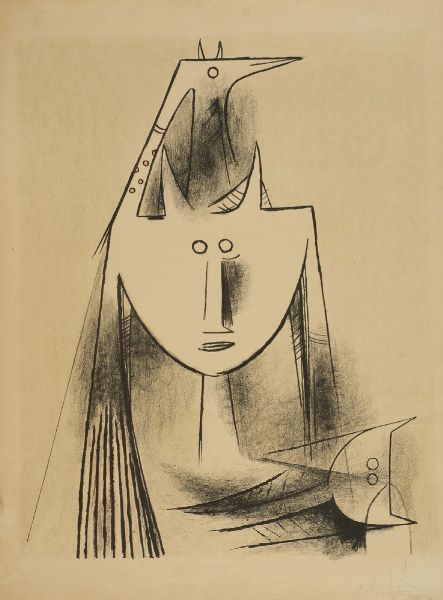 LAM WIFREDO (1902 - 1982) : SENZA TITOLO  - Asta Asta 499 | ARTE MODERNA E CONTEMPORANEA Virtuale - Associazione Nazionale - Case d'Asta italiane