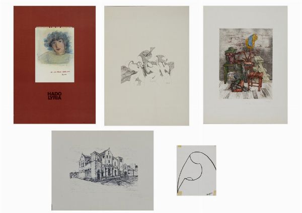 ARTISTI VARI : LOTTO COMPOSTO DA n.5 FOGLI  - Asta Asta 499 | ARTE MODERNA E CONTEMPORANEA Virtuale - Associazione Nazionale - Case d'Asta italiane