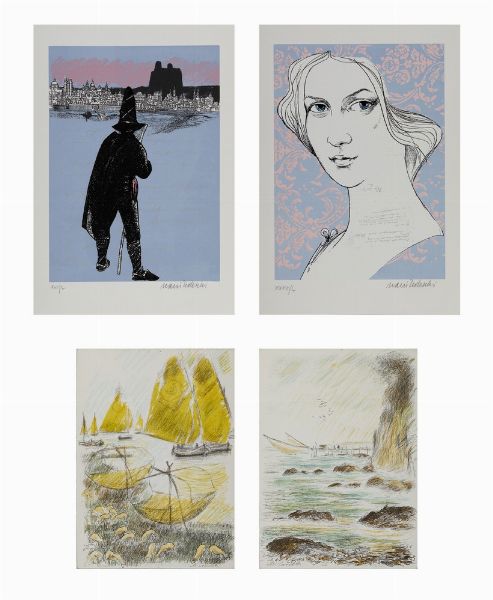 AUTORI VARI : LOTTO COMPOSTO DA N.4 FOGLI: SENZA TITOLO  - Asta Asta 499 | ARTE MODERNA E CONTEMPORANEA Virtuale - Associazione Nazionale - Case d'Asta italiane