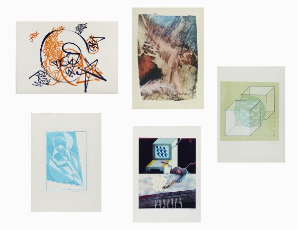 AUTORI VARI : LOTTO COMPOSTO DA N.5 FOGLI: SENZA TITOLO  - Asta Asta 499 | ARTE MODERNA E CONTEMPORANEA Virtuale - Associazione Nazionale - Case d'Asta italiane