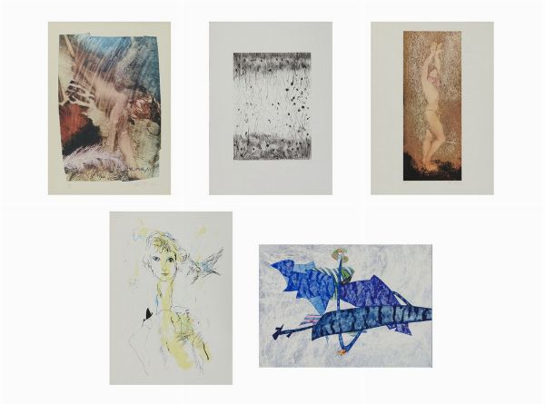 AUTORI VARI : LOTTO COMPOSTO DA N.5 FOGLI: SENZA TITOLO  - Asta Asta 499 | ARTE MODERNA E CONTEMPORANEA Virtuale - Associazione Nazionale - Case d'Asta italiane