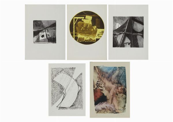 AUTORI VARI : LOTTO COMPOSTO DA N.5 FOGLI  - Asta Asta 499 | ARTE MODERNA E CONTEMPORANEA Virtuale - Associazione Nazionale - Case d'Asta italiane