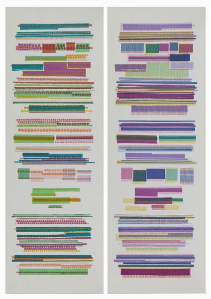 HUBER-AOI KONO (n. 1936) : LOTTO COMPOSTO DA N. 2 FOGLI: ORIZZONTALE - VERTICALE  - Asta Asta 499 | ARTE MODERNA E CONTEMPORANEA Virtuale - Associazione Nazionale - Case d'Asta italiane