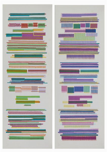 HUBER-AOI KONO (n. 1936) : LOTTO COMPOSTO DA N.2 FOGLI: ORIZZONTALE - VERTICALE  - Asta Asta 499 | ARTE MODERNA E CONTEMPORANEA Virtuale - Associazione Nazionale - Case d'Asta italiane