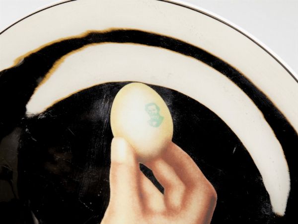 PISTOLETTO MICHELANGELO (n. 1933) : PIATTO DECORATIVO IN CERAMICA  - Asta Asta 499 | ARTE MODERNA E CONTEMPORANEA Virtuale - Associazione Nazionale - Case d'Asta italiane