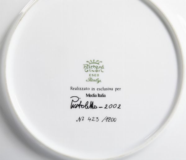 PISTOLETTO MICHELANGELO (n. 1933) : PIATTO DECORATIVO IN CERAMICA  - Asta Asta 499 | ARTE MODERNA E CONTEMPORANEA Virtuale - Associazione Nazionale - Case d'Asta italiane