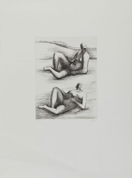 MOORE HENRY (1898 - 1986) : DUE FIGURE DISTESE, 1977-1978  - Asta Asta 499 | ARTE MODERNA E CONTEMPORANEA Virtuale - Associazione Nazionale - Case d'Asta italiane